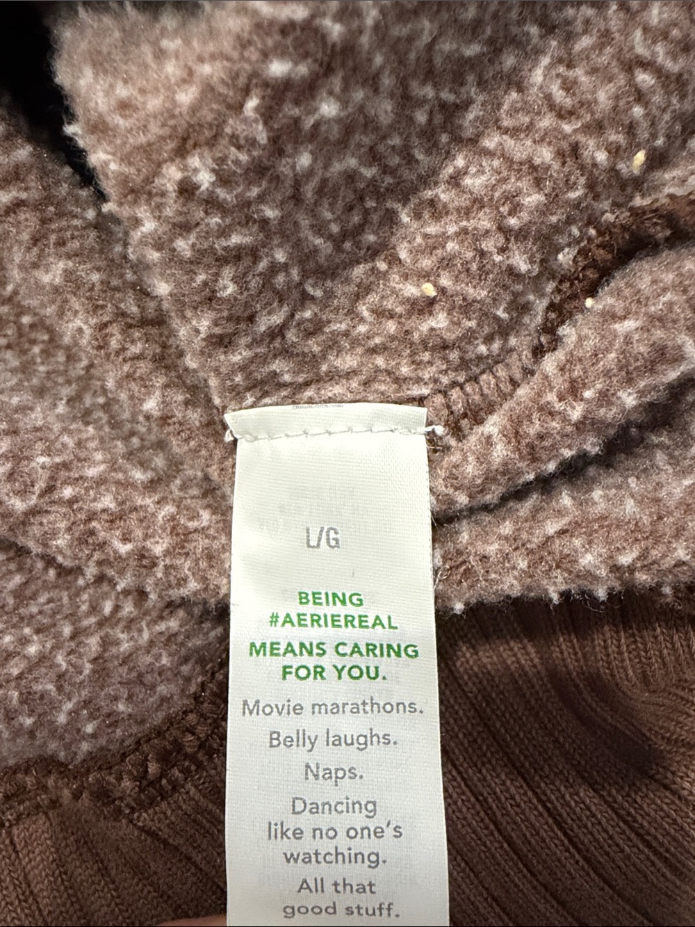 Aerie Half Snap Pullover Sweatshirt, Brown Size Lg - Picture 7 of 9